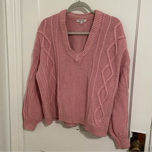Madewell Pink Cableknit Sweater